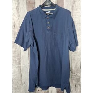 DULUTH TRADING Navy Blue Short Sleeve Polo Shirt Men's 2XLT / 2XL TALL